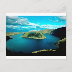 Paradise volcano crater lake postcard