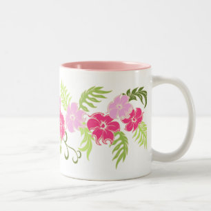 Paradiso Hawaiian Hibiscus Band Two-Tone Coffee Mug