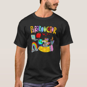 Paraeducator Crew Para Squad Rainbow Back To Schoo T-Shirt