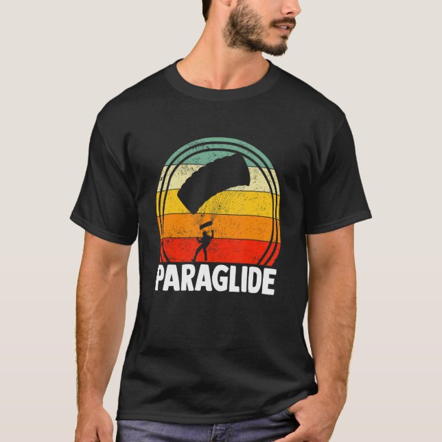 Paraglide Paraglider Paragliding Paramotoring Retr T-Shirt (Front)