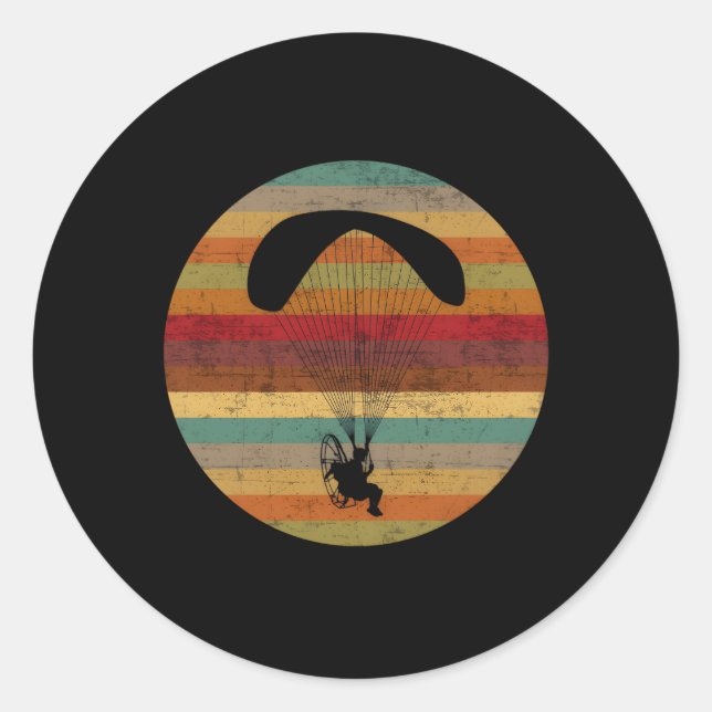 Paraglider Paramotor Classic Round Sticker (Front)