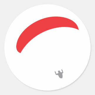 paraglider red - paragliding classic round sticker