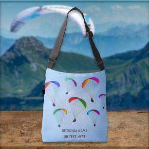 Paraglider themed graphics - colourful personalize crossbody bag