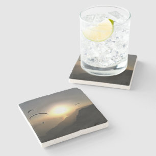 Paragliders Flying Wanderlust Extreme Sports Art Stone Coaster