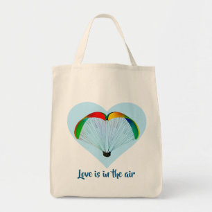 Paragliders Love Heart with Your Custom Text Tote Bag