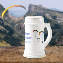 Paragliders with Colourful Wings + Your Own Text
