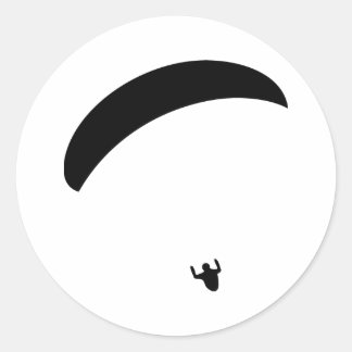 paragliding black icon classic round sticker