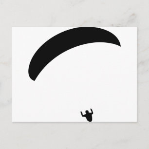 paragliding black icon postcard