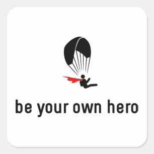 Paragliding Hero Square Sticker