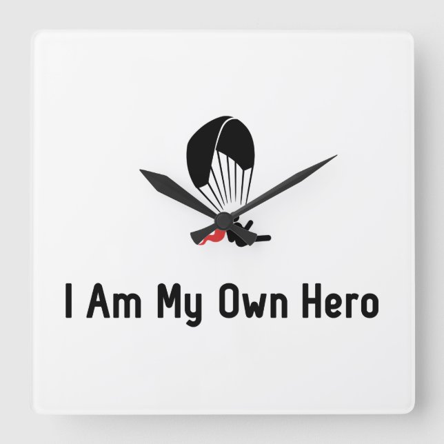 Paragliding Hero Square Wall Clock (Front)