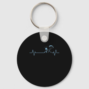 Paragliding Herzschlag Linie Extremsport Keychain