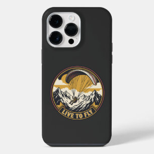 Paragliding Live To Fly Mountains Adventure Emblem iPhone 14 Pro Max Case