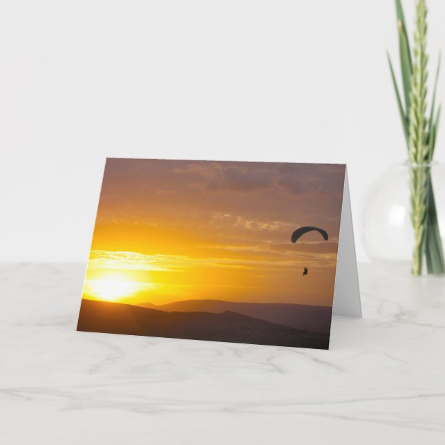 Paragliding on the sunset card (Front)