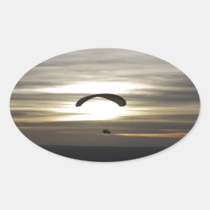 Paragliding Oval Sticker
