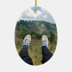 Paragliding over Medellin Ceramic Ornament