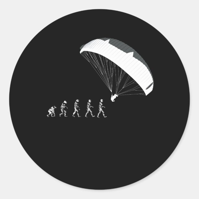 Paragliding Parachutes Soaring Evolution Classic Round Sticker (Front)