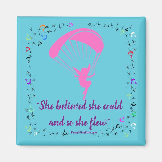 Paragliding Pixie Magnet Inspirational (Front)