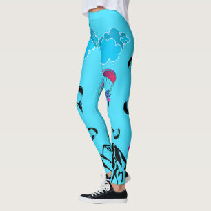 Paragliding Pixie Scenery Leggings Aqua