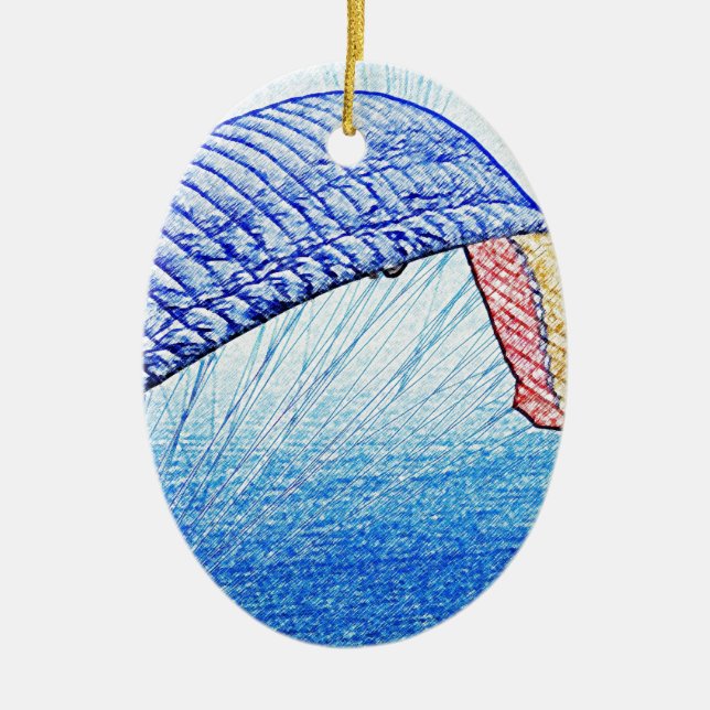 Paragliding Soaring Ceramic Ornament (Front)