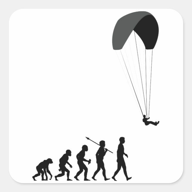 Paragliding Square Sticker (Front)