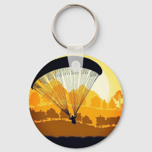 Paragliding yellow keychain