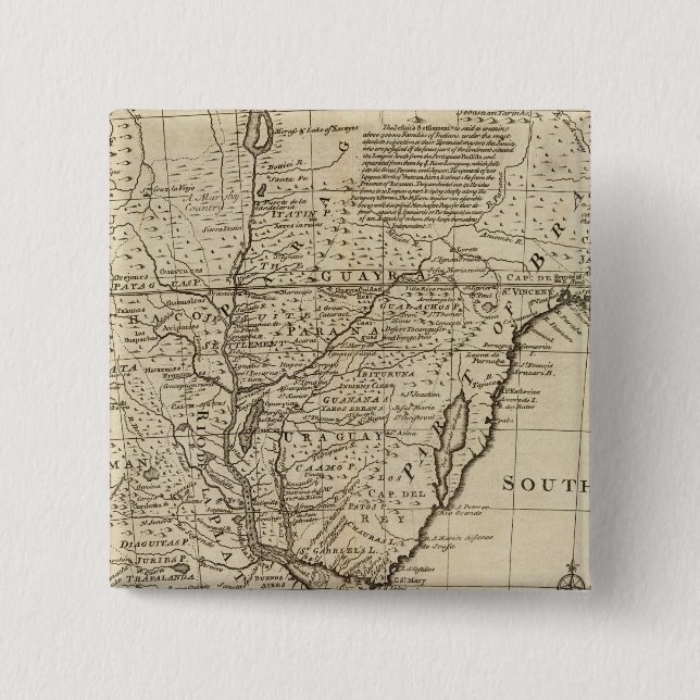 Paraguay 2 Inch Square Button (Front)