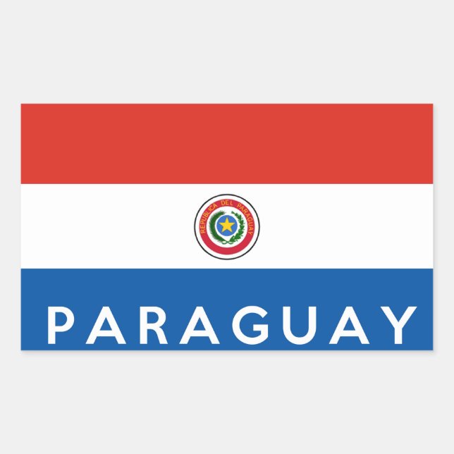 paraguay country flag symbol name text sticker (Front)