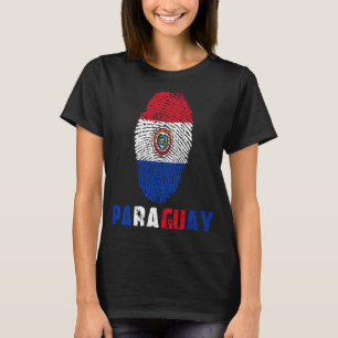 Paraguay Finger Print Flag I Love Paraguay Travel T-Shirt