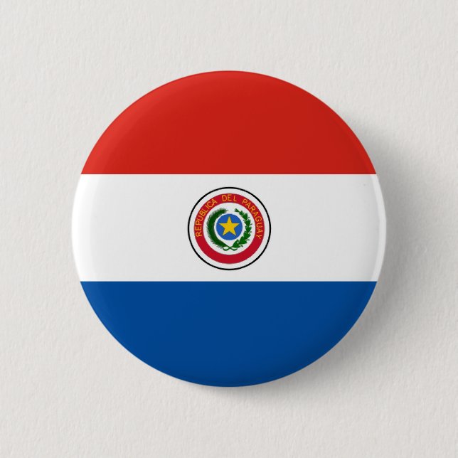 Paraguay flag 2 inch round button (Front)