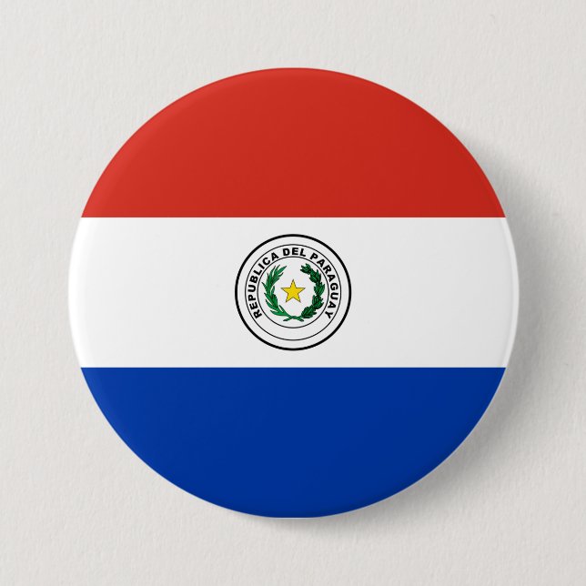 Paraguay Flag 3 Inch Round Button (Front)