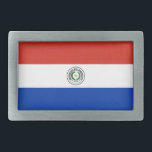 Paraguay Flag Belt Buckle<br><div class="desc">Patriotic flag of Paraguay.</div>