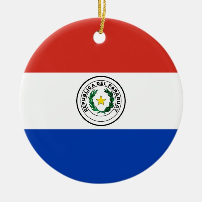 Paraguay flag ceramic ornament (Front)