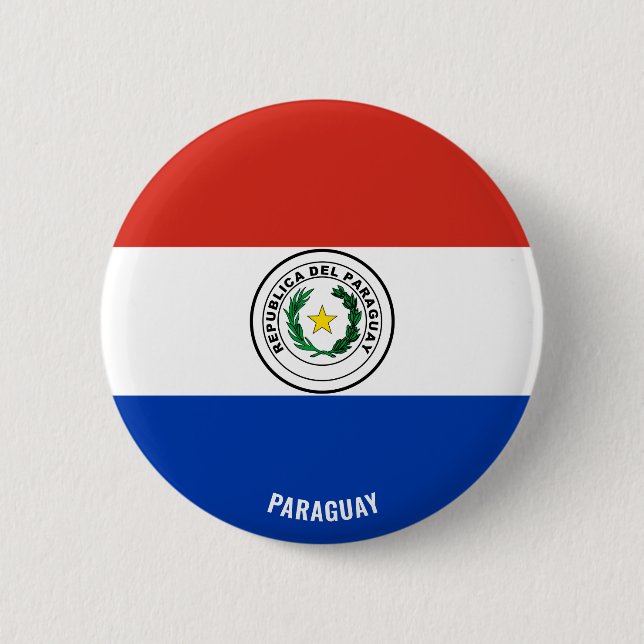 Paraguay Flag Charming Patriotic 2 Inch Round Button (Front)