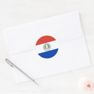 Paraguay flag classic round sticker