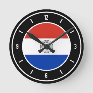 Paraguay Flag Elegant Round Clock