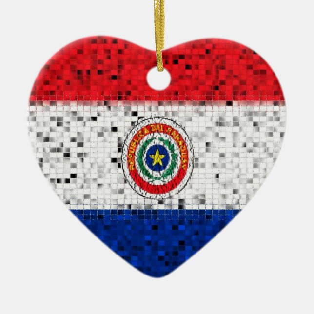 Paraguay Flag glitter ornament (Front)