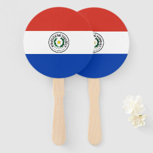 Paraguay flag hand fan