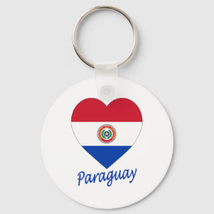 Paraguay Flag Heart Keychain