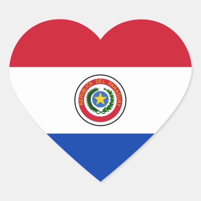 Paraguay Flag Heart Sticker (Front)