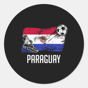 Paraguay Flag Jersey Paraguayan Soccer Team Paragu Classic Round Sticker