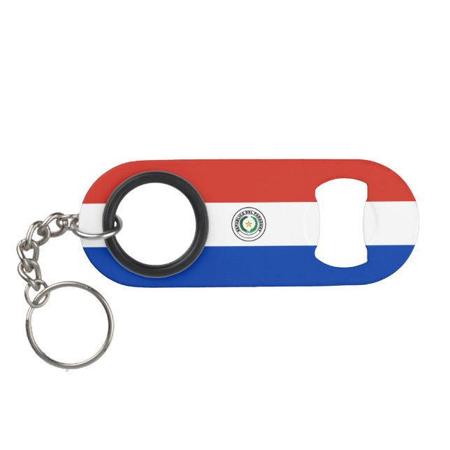 Paraguay Flag Keychain Bottle Opener (Back Horizontal)