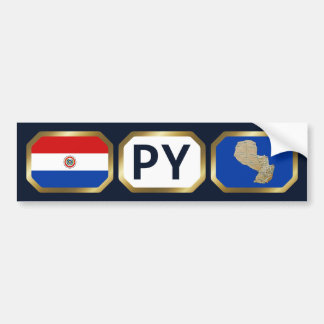 Paraguay Flag Map Code Bumper Sticker
