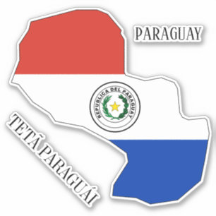 Paraguay Flag Map Outline