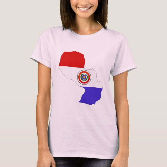 Paraguay flag map T-Shirt (Front)