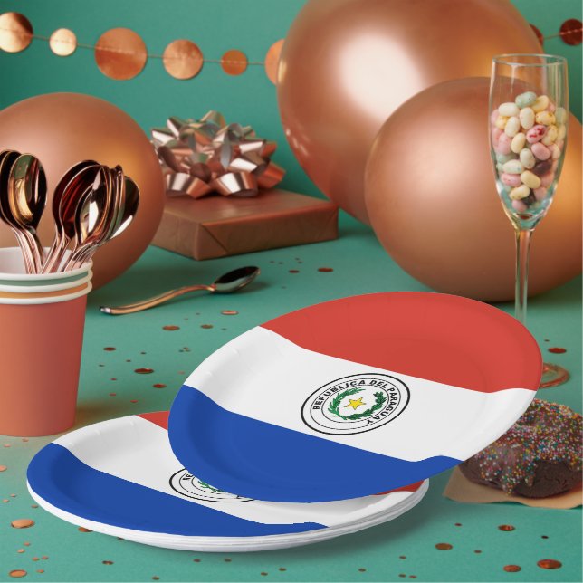Paraguay flag paper plate (Multi)