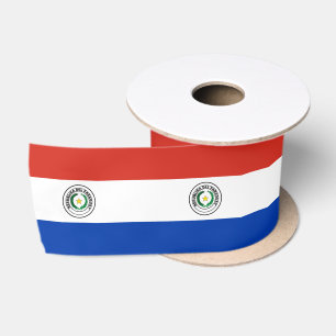 Paraguay Flag & Paraguay travel, holiday/sports Satin Ribbon