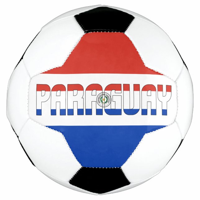 Paraguay Flag Red White Blue Tricolor Patriotic  Soccer Ball (Front)