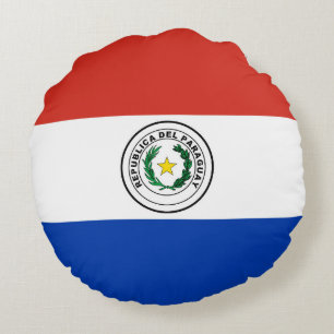 Paraguay flag round pillow