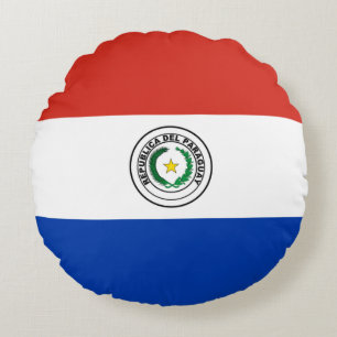 Paraguay Flag Round Pillow