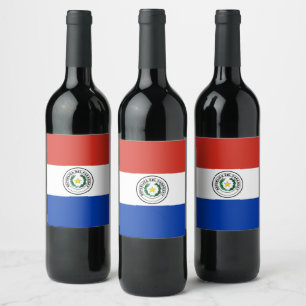 Paraguay flag wine label